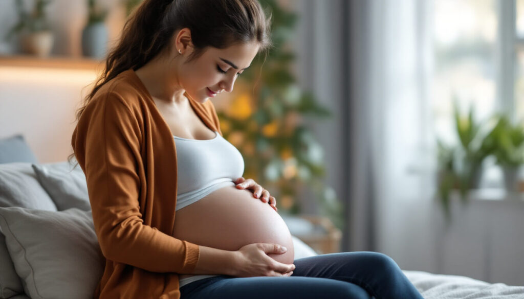 manos sobre mujer embarazada