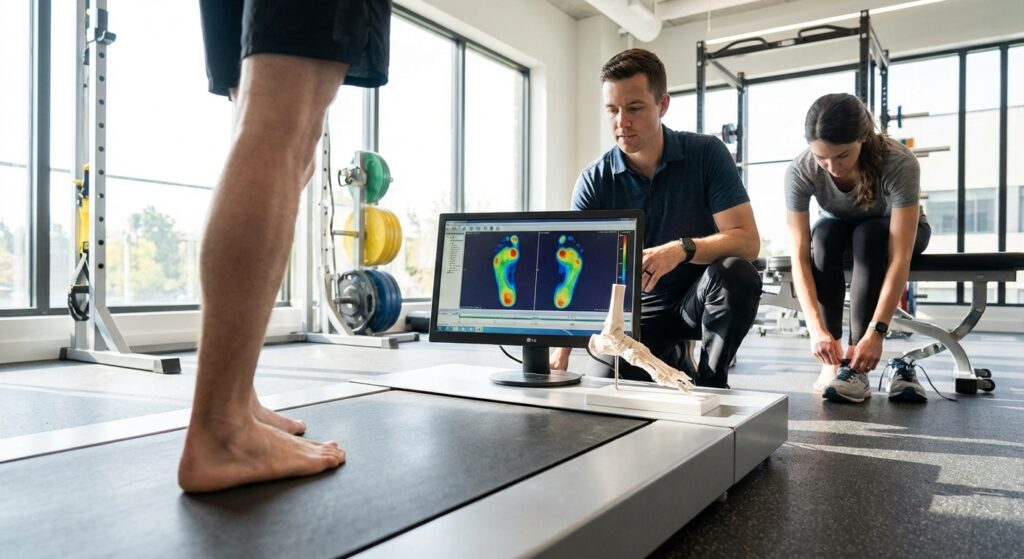 podólogo haciendo un estudio de la pisada